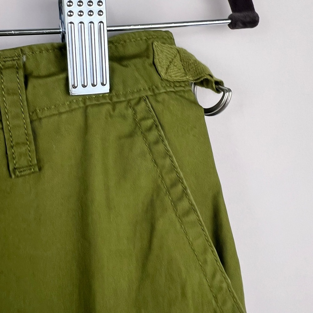 Wild Fable Olive Green Cotton Utility Cargo Skirt XXS Long Midi Pockets D-Ring - Picture 4 of 11